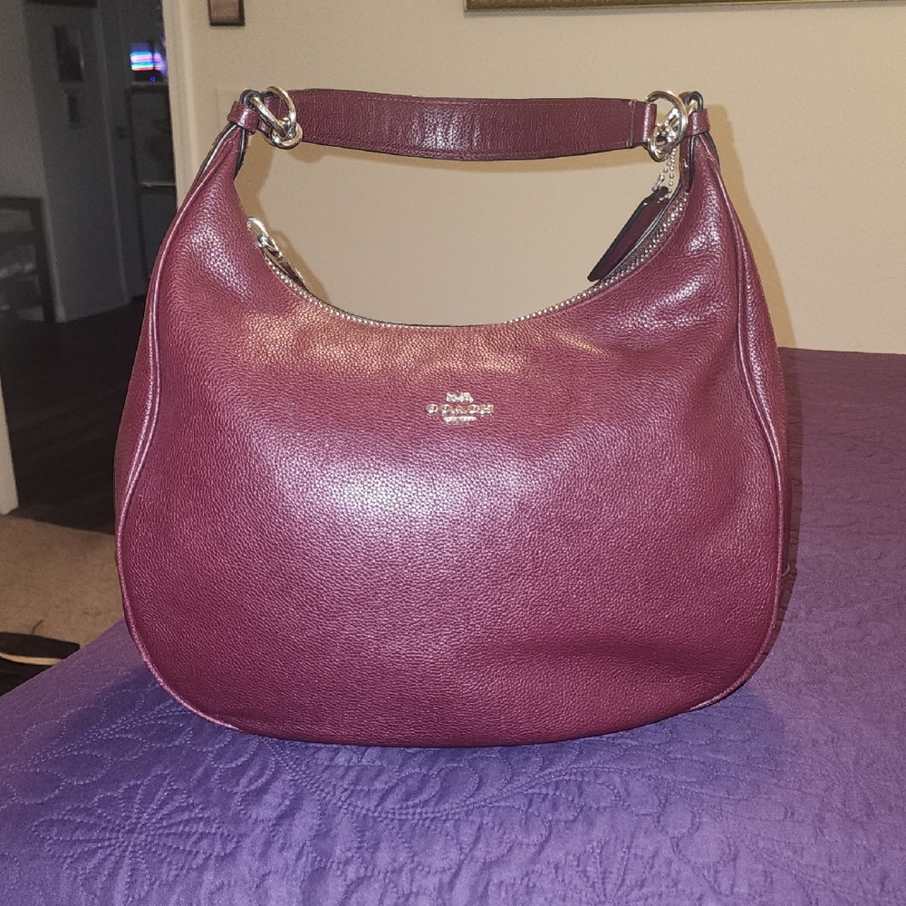 Coach Burgundy Leather Hobo Bag